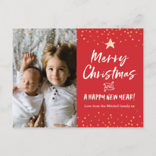 Postal de foto moderna personalizada de Navidad