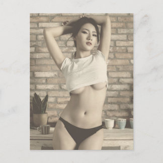 Postal de fotografía del modelo de glamour sexy