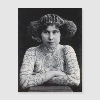 Postal de fotografía magnética de mujeres con tatu