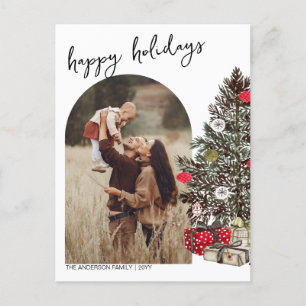 Postal de fotos de Boho Happy Holidays