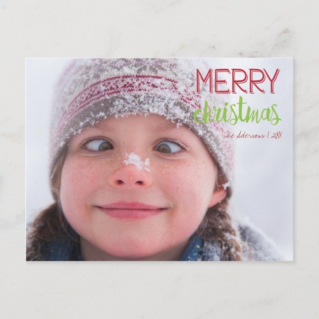 Postal de fotos de feriado navideño navideño de Fe (Anverso)
