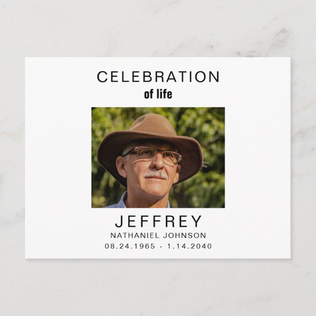 Postal de fotos de la celebración de la vida (Anverso)