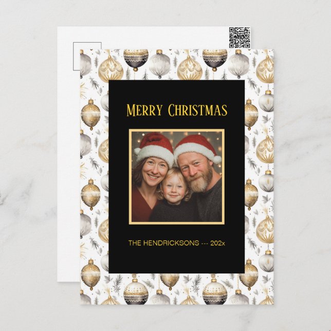 Postal de fotos de los ornamentos negros de plata  (Anverso / Reverso)