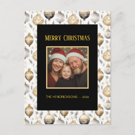 Postal de fotos de los ornamentos negros de plata 