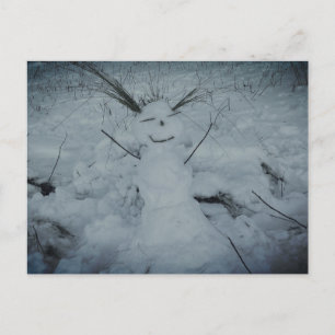 Postal de fotos de Snowman Happy