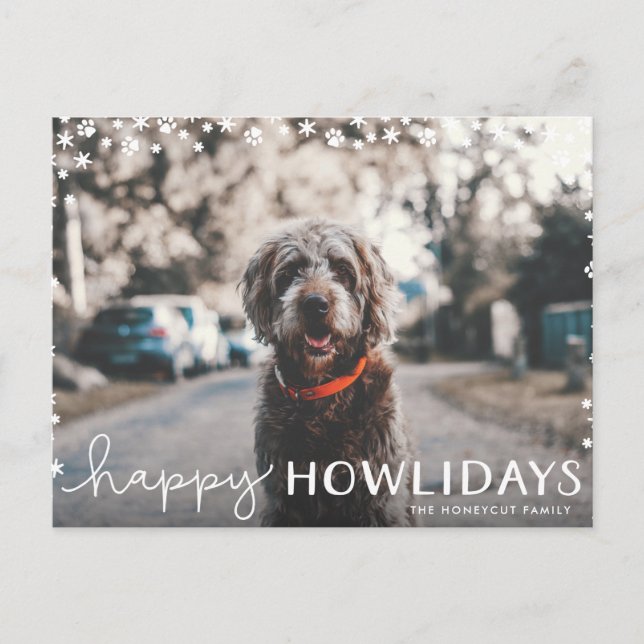 Postal de fotos navideñas felices de los enamorado (Anverso)