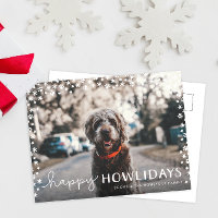 Postal de fotos navideñas felices de los enamorado