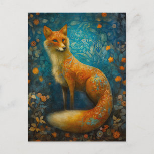Postal de Fox de bosque mágico