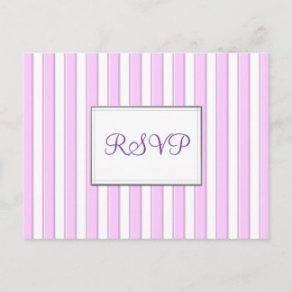 Postal de franjas rosadas de Personalizado RSVP
