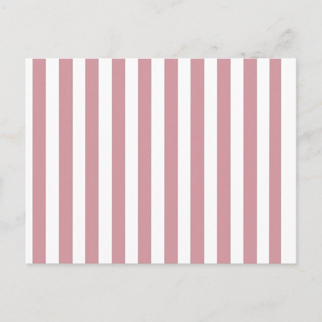 Postal de franjas rosadas y blancas de personaliza (Anverso)