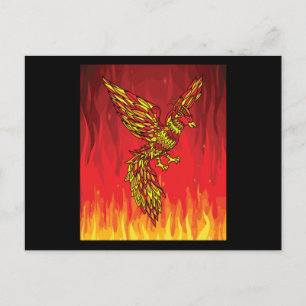 Postal De Fuego Y Flamas Fenix Bird