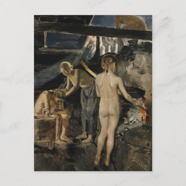 Postal de Gallen-Kallela sobre la Sauna (Anverso)