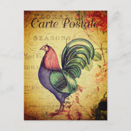 Postal de gallo de estilo de dinero vintage