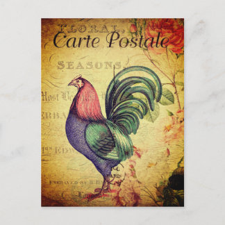 Postal de gallo de estilo de dinero vintage