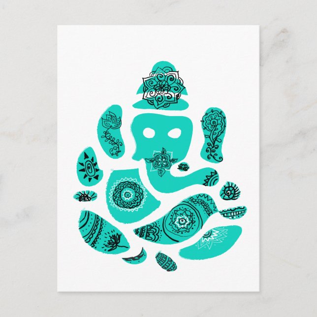 Postal de Ganesha Elephant India (Anverso)