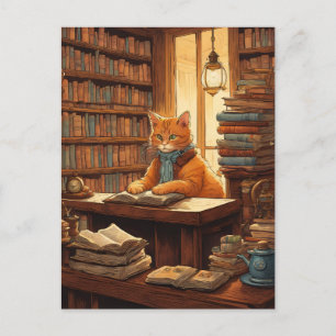 postal de gato de biblioteca #12