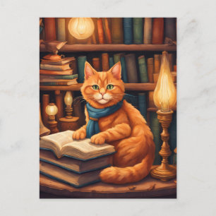 postal de gato de biblioteca #13