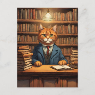 postal de gato de biblioteca #20