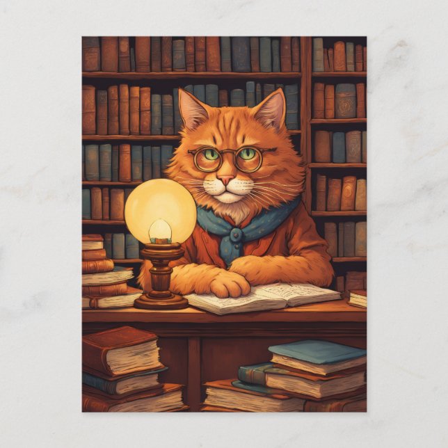 postal de gato de biblioteca #9 (Anverso)