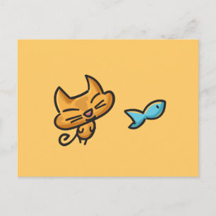 Postal de gato Doodles