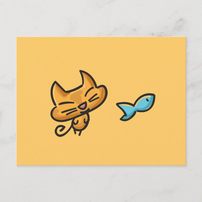 Postal de gato Doodles (Anverso)