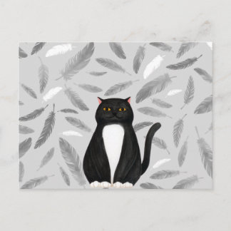 Postal de gato negro