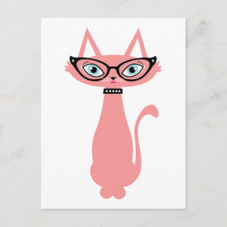 Postal de gato retro - Gato de cha cha
