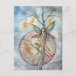 Postal de gato y hadas por Molly Harrison