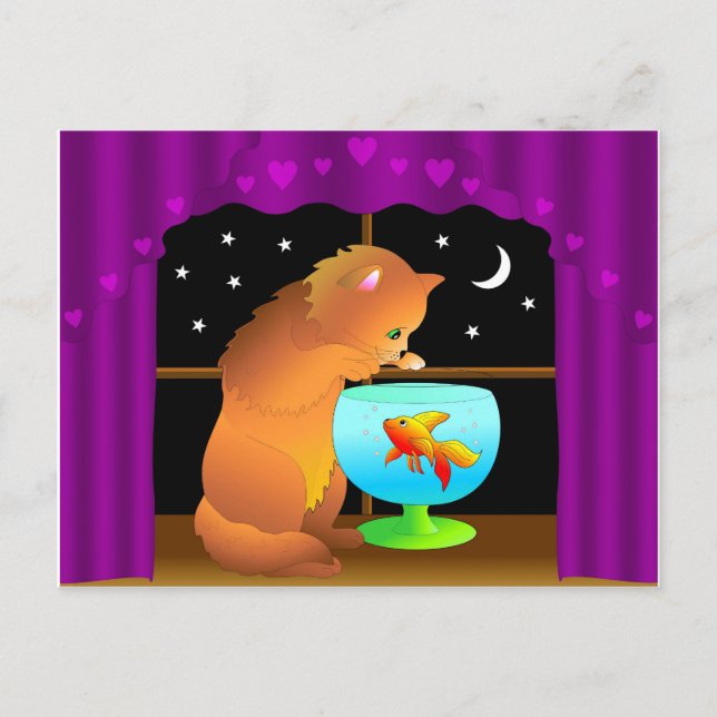 postal de gatos curiosos (Anverso)