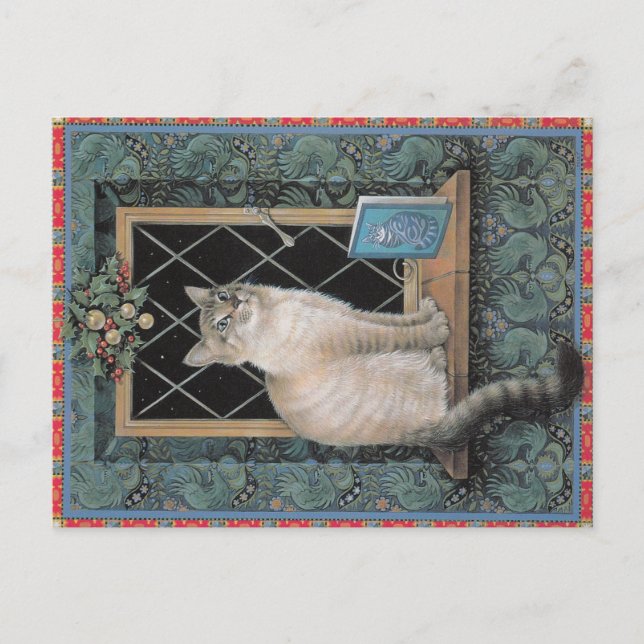 Postal de gatos de navidades, (Anverso)