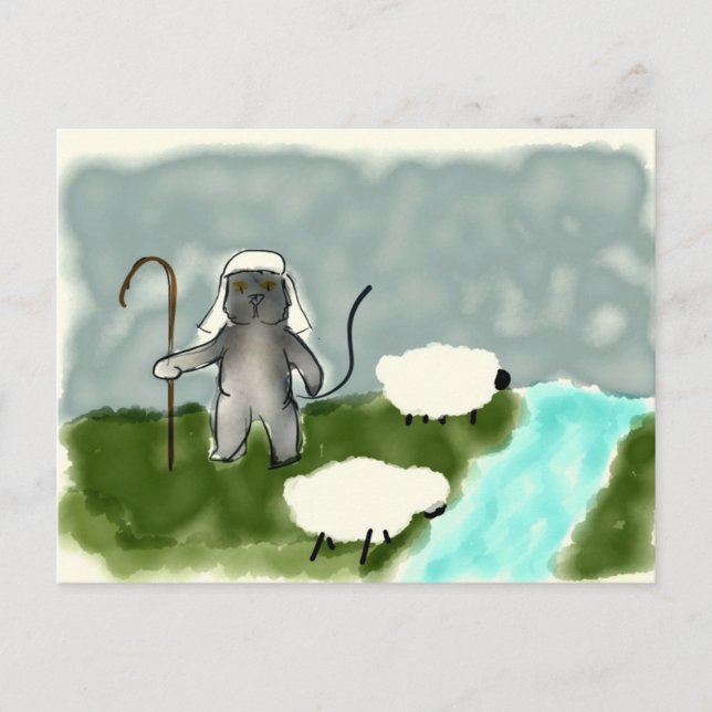 Postal de gatos de pastor (Anverso)