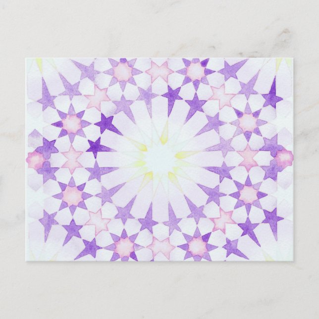 Postal de geometría islámica 'Wisteria' (Anverso)