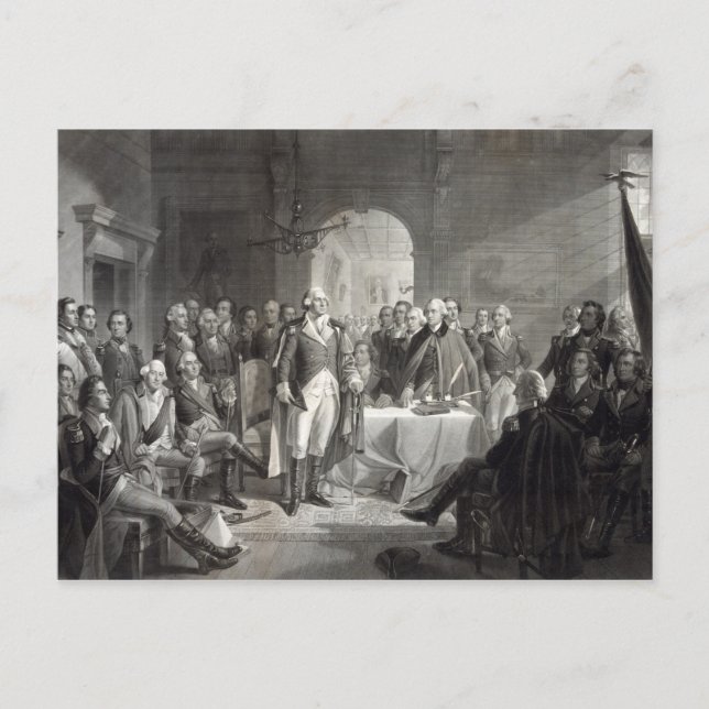 Postal de George Washington y sus generales (Anverso)