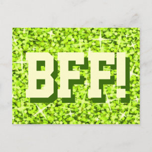 Postal de Glitz Lime 'BFF!'