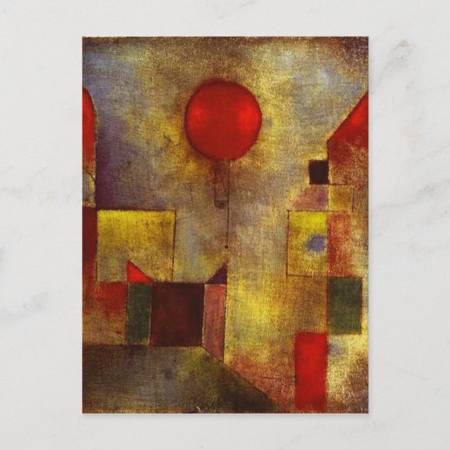 Postal de Globo Rojo de Paul Klee (Anverso)