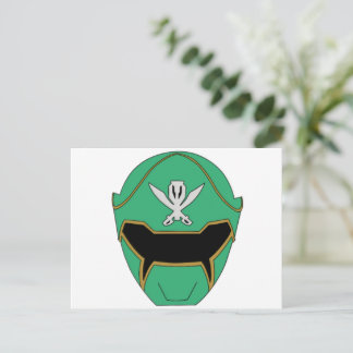 Postal de Gokai Super Mega Casco Verde