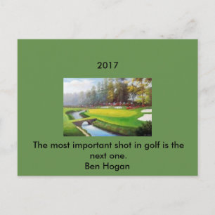 Postal de golf con una cita de Ben Hogan