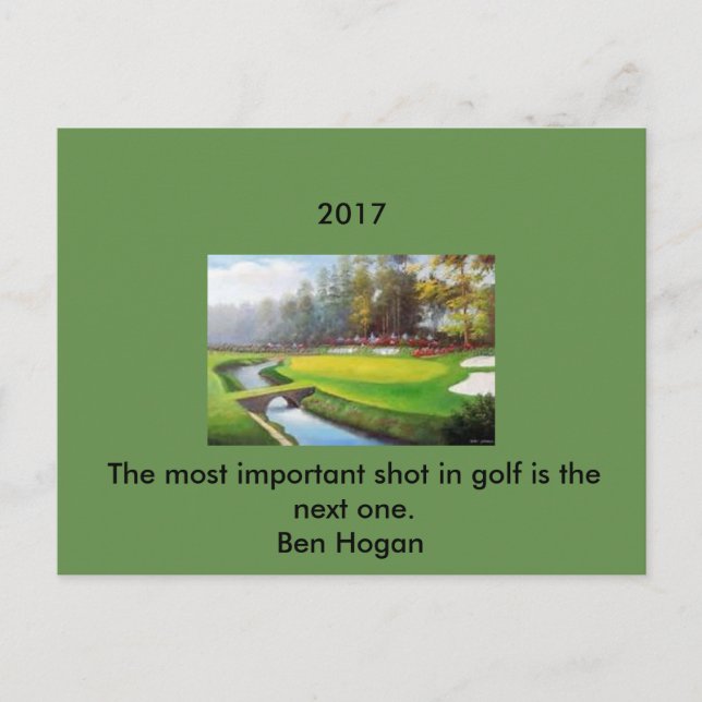 Postal de golf con una cita de Ben Hogan (Anverso)