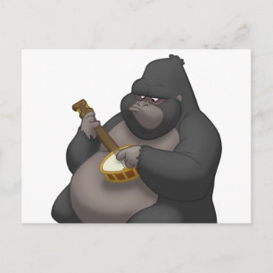 Postal de gorila de Banjo-Strummin