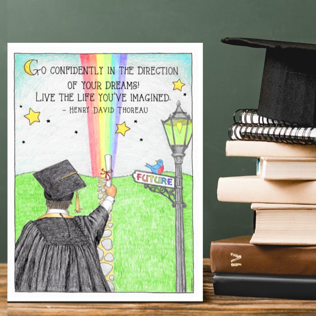 Postal de graduación de arco iris segura (Subido por el creador)