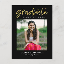 Postal de graduación de color editable de Guay