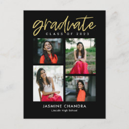 Postal de graduación de color editable de Guay