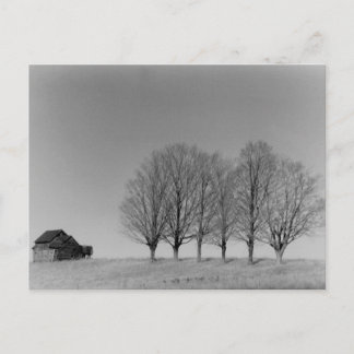 Postal de granjas y árboles