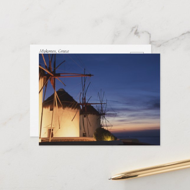 Postal de Grecia de Mykonos (Anverso/Reverso In Situ)
