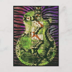 Postal de guitarra de piel de serpiente