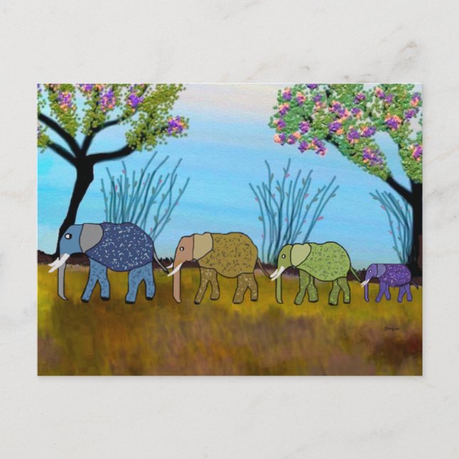 Postal de Hábitat para elefantes (Anverso)