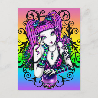 Postal de hadas de arco iris de Crystal Ball "emir
