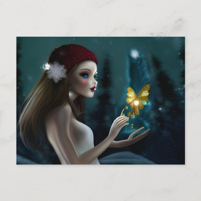 Postal de hadas de invierno (Anverso)