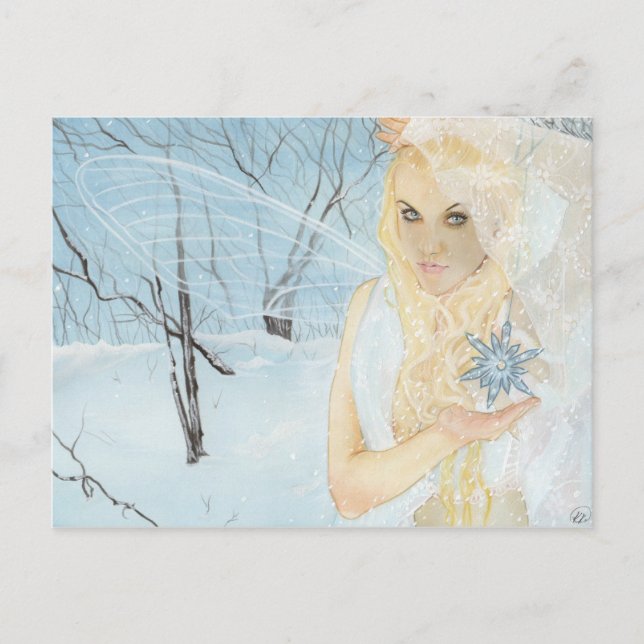 Postal de hadas de la reina de la nieve (Anverso)