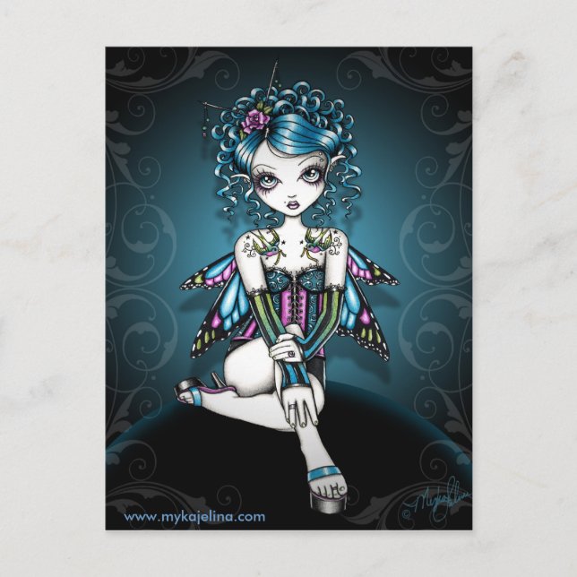 Postal de hadas Gracie Gothic Couture (Anverso)